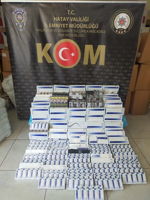 Antakya da 1930 paket kaçak sigara ele geçirildi