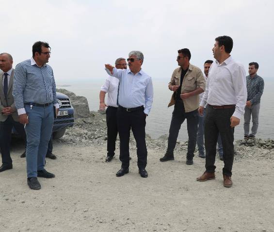 Samandağ Arsuz sahil yolu çalışmalarını inceledi