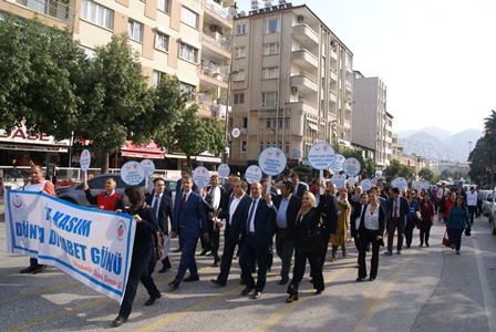 Diyabete karşı farkındalık yürüyüşü yapıldı